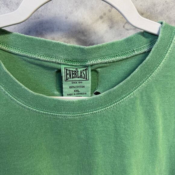 Everlast T Shirt Mens 2XL 26x29.5 Green Short Sleeve Workout Gym - Picture 4 of 8